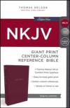 NKJV Comfort Print Reference Bible, Center Column, Giant Print, Burgundy Leatherflex